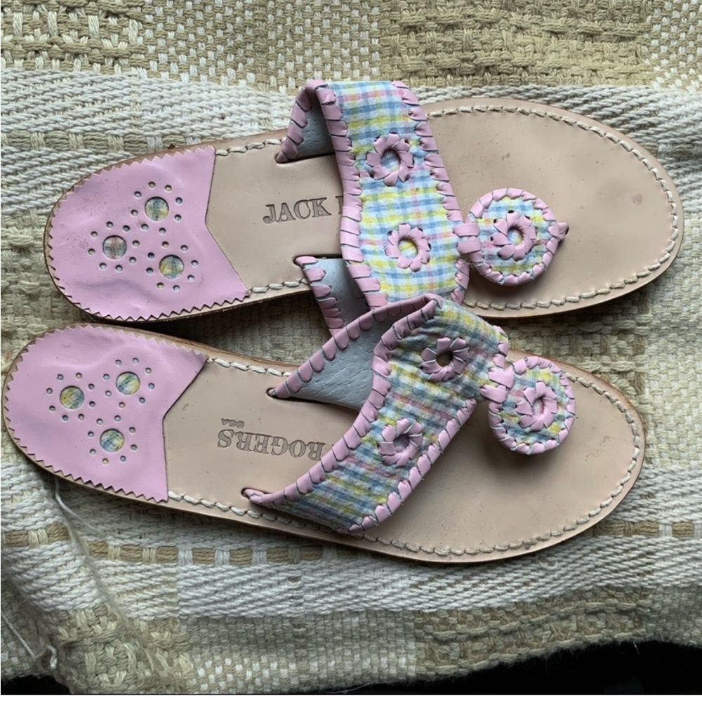 Jack Rogers Women’s Multicolor Plaid Sandals 7.5